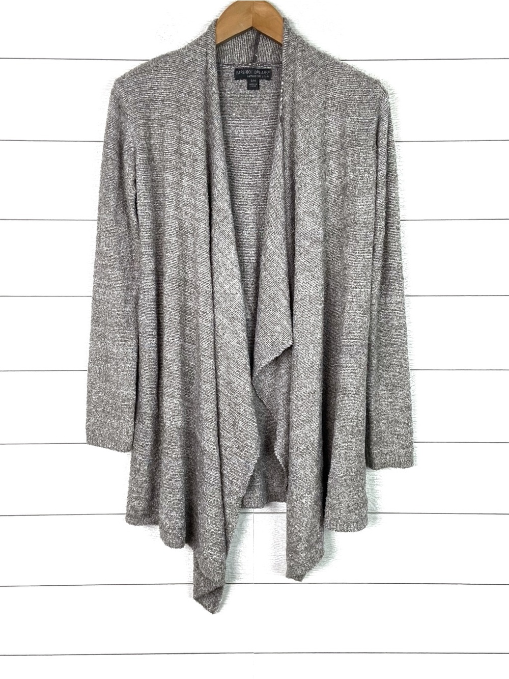 BAREFOOT DREAMS CozyChic Lite Calypso Wrap Cardigan Sweater Gray Small Medium